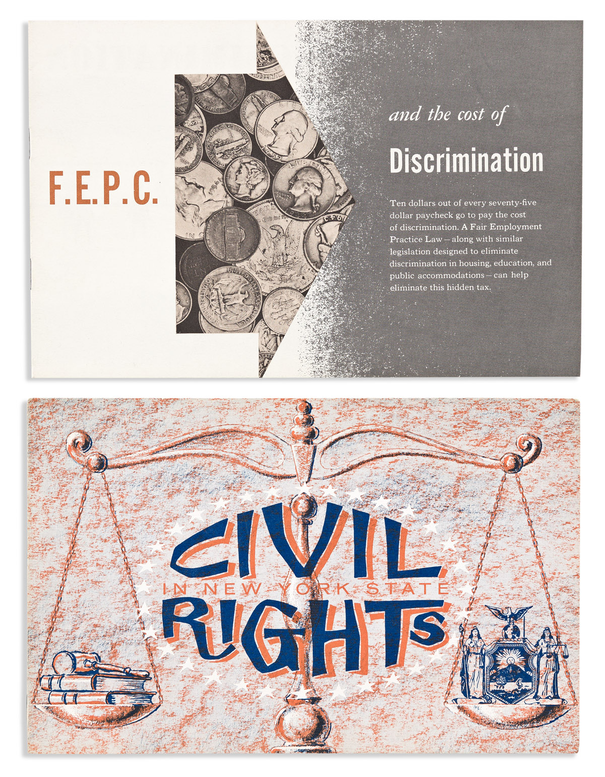 (CIVIL RIGHTS.) Pair of early New York civil rights pamphlets.